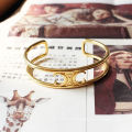 Shangjie OEM Cold wind simple bracelet Brass real gold bangles and bracelets 2021 gold bangle bracelet